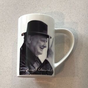 Winston Churchill White Coffee Mug Cup London Pottery Fine China Mug David Burch